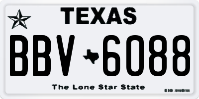 TX license plate BBV6088