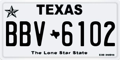 TX license plate BBV6102