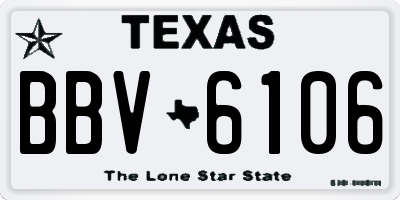 TX license plate BBV6106