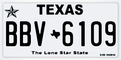 TX license plate BBV6109