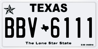 TX license plate BBV6111