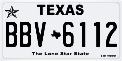 TX license plate BBV6112