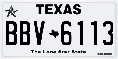 TX license plate BBV6113