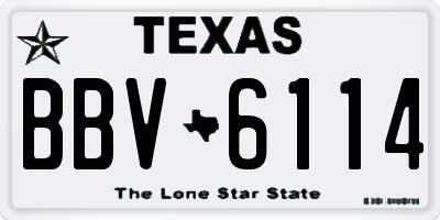 TX license plate BBV6114