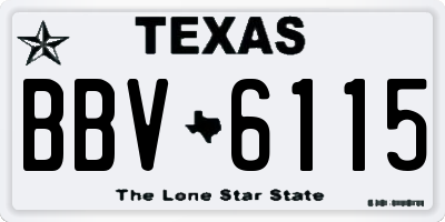 TX license plate BBV6115
