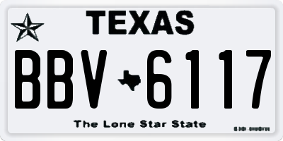 TX license plate BBV6117