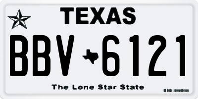 TX license plate BBV6121