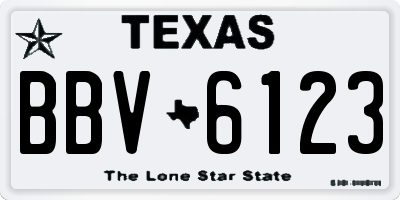 TX license plate BBV6123