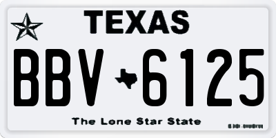 TX license plate BBV6125