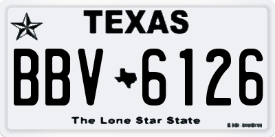 TX license plate BBV6126