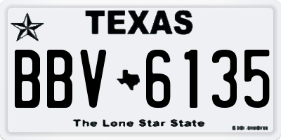 TX license plate BBV6135