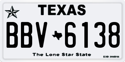 TX license plate BBV6138