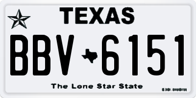 TX license plate BBV6151