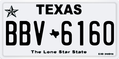 TX license plate BBV6160