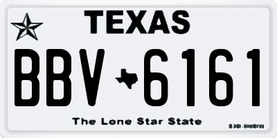 TX license plate BBV6161