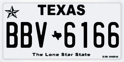 TX license plate BBV6166