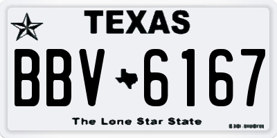 TX license plate BBV6167