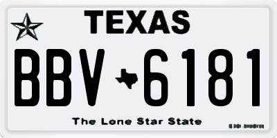 TX license plate BBV6181