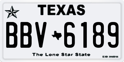 TX license plate BBV6189