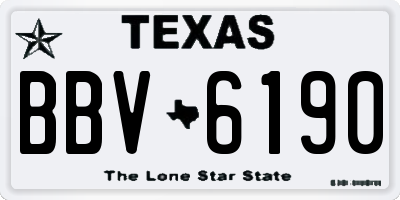 TX license plate BBV6190