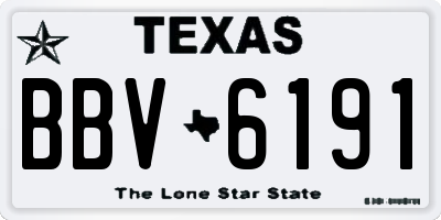 TX license plate BBV6191