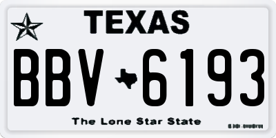 TX license plate BBV6193