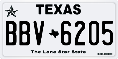 TX license plate BBV6205