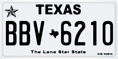 TX license plate BBV6210