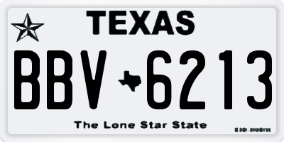 TX license plate BBV6213