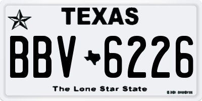 TX license plate BBV6226