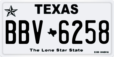 TX license plate BBV6258