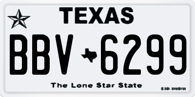 TX license plate BBV6299