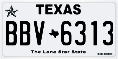 TX license plate BBV6313