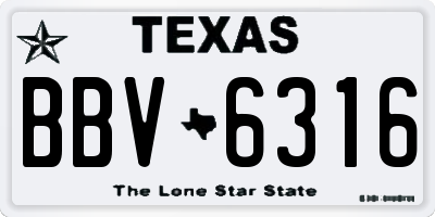 TX license plate BBV6316