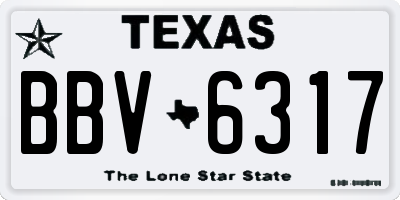 TX license plate BBV6317