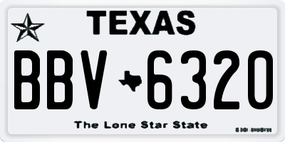 TX license plate BBV6320