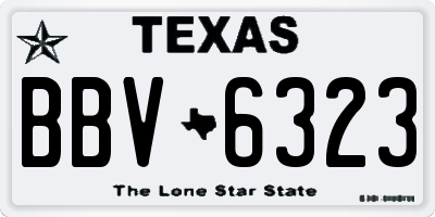 TX license plate BBV6323