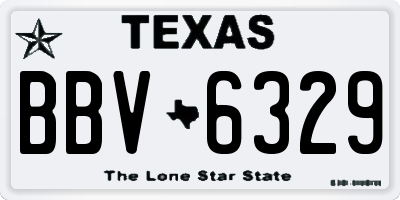 TX license plate BBV6329