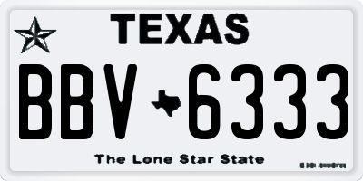 TX license plate BBV6333