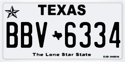 TX license plate BBV6334