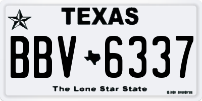 TX license plate BBV6337