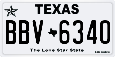 TX license plate BBV6340