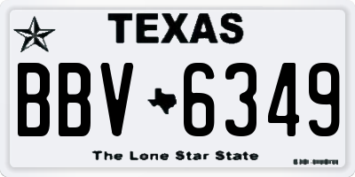 TX license plate BBV6349