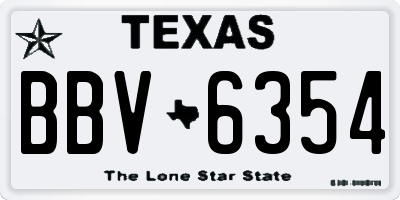 TX license plate BBV6354