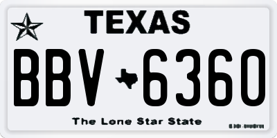 TX license plate BBV6360