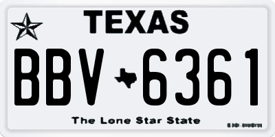 TX license plate BBV6361