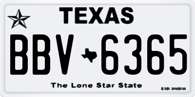 TX license plate BBV6365