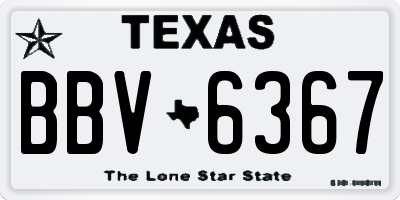 TX license plate BBV6367
