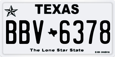 TX license plate BBV6378