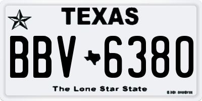 TX license plate BBV6380
